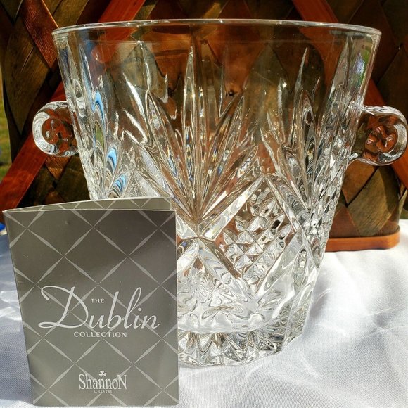 Shannon by Godinger DUBLIN Collection Lead Free Cut Crystal Ice Bucket 6 3/4" - Picture 7 of 10